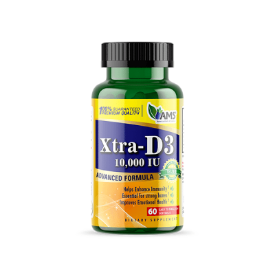 Ams  Xtra Vitamin D3 10000IU 60 Capsule