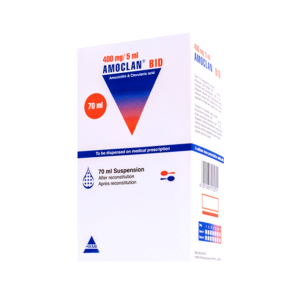 Amoclan Bid 400/5mg/ml 70ml Suspension