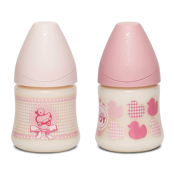 Suavinex (124)Bibrone Silicone Pink 150ml (0-6 mo)